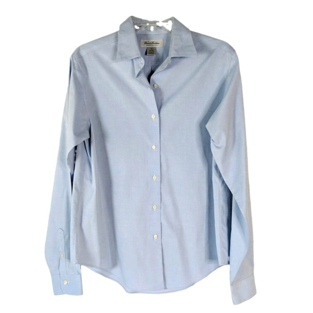 Brooks Brothers Light Blue Oxford Shirt Women Size 12 Large Cotton Button Up